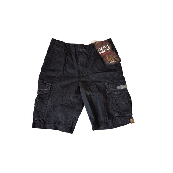Union Bay Vintage 90s Y2K Mens Cargo Shorts Vintage Survivor Black Sz 32 NEW - Picture 1 of 6